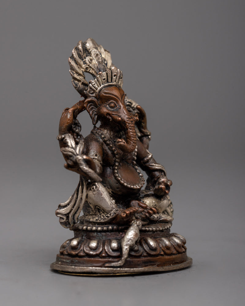 Oxidized Copper Ganesha Statue | Adorable Addition to Your Home Altar