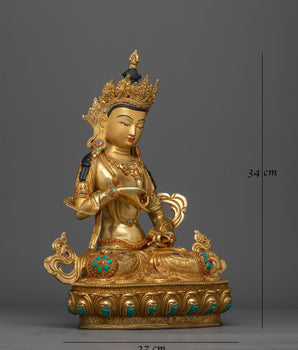 Vajrasattva Gemstone-Decorated Statue | Embodiment of Purity and Enlightenment