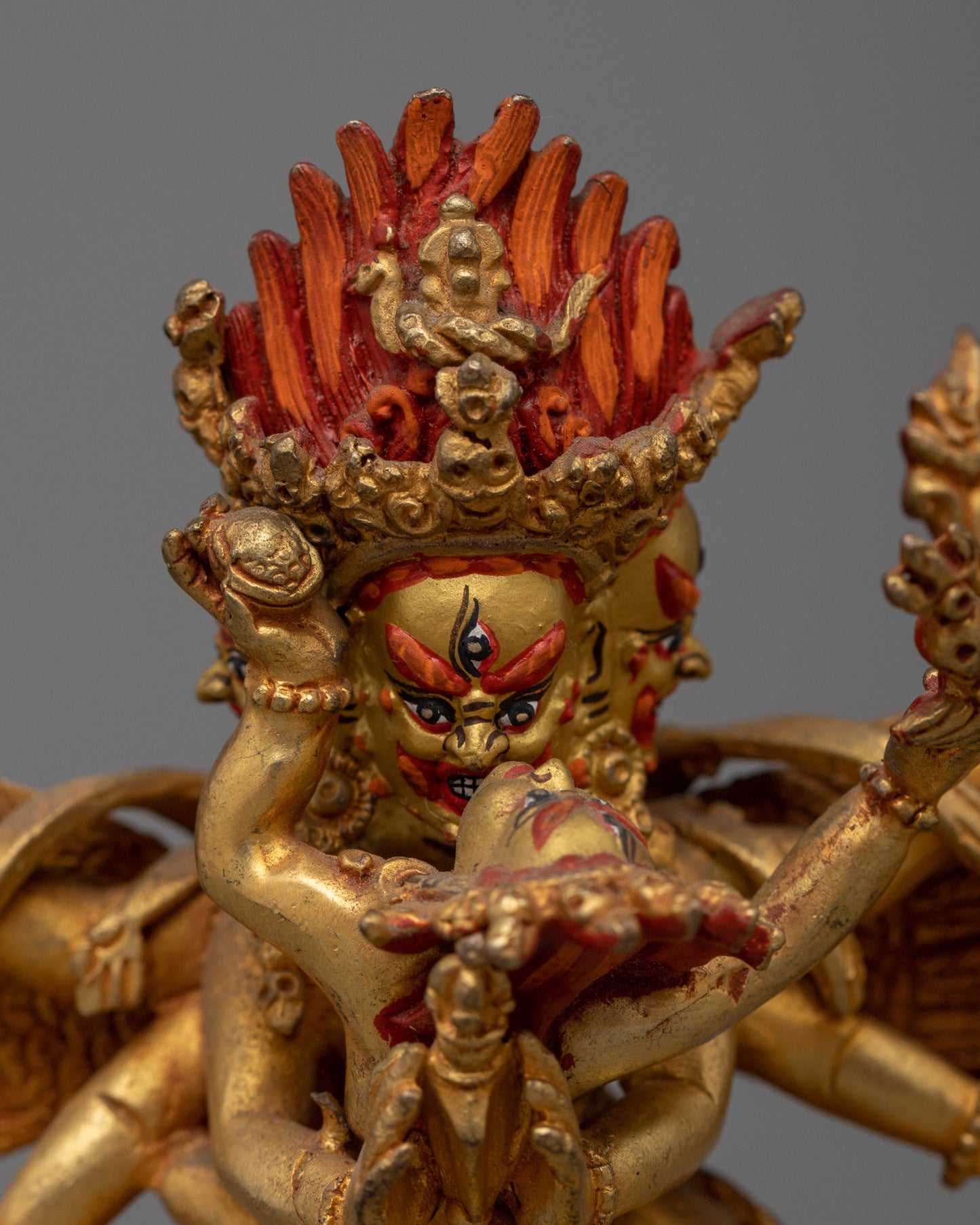 Vajrakilaya Prayer Statue | Gold-Plated for Spiritual Blessings