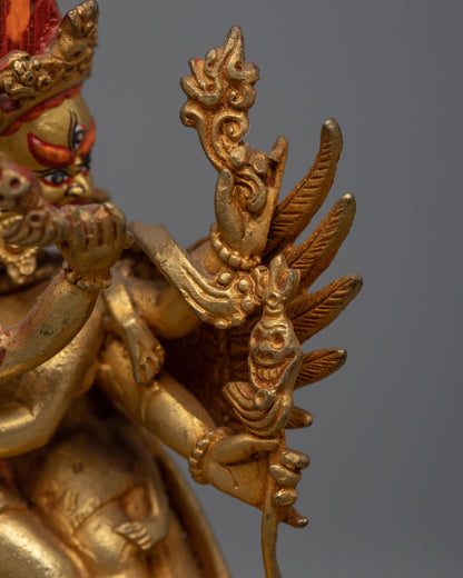 Vajrakilaya Prayer Statue | Gold-Plated for Spiritual Blessings