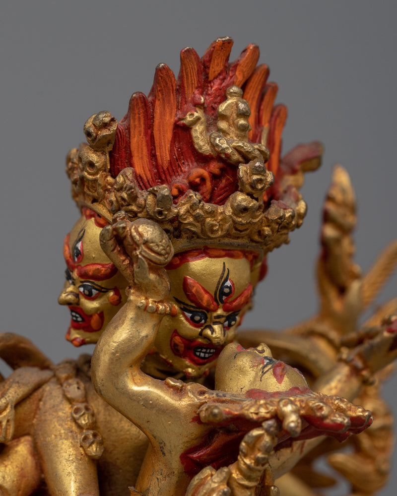 Vajrakilaya Prayer Statue | Gold-Plated for Spiritual Blessings