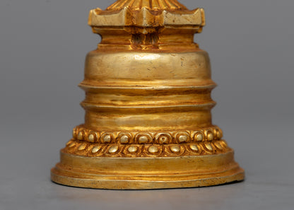 Handmade Stupa, 24K Gold Plated - Symbol of Spiritual Significance