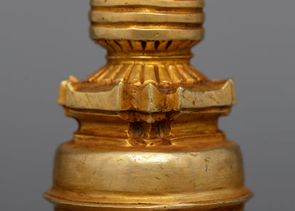 Handmade Stupa, 24K Gold Plated - Symbol of Spiritual Significance