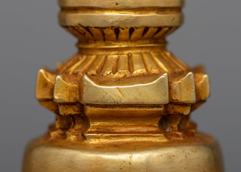 Handmade Stupa, 24K Gold Plated - Symbol of Spiritual Significance