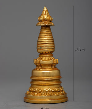 Small Copper Buddhist Stupa | Symbol of Spiritual Sanctity and Divine Connection