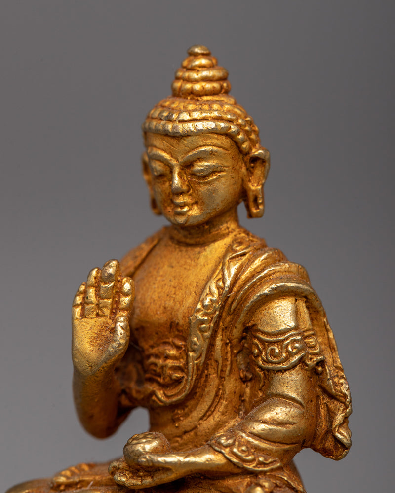 Machine-Made Copper Amoghasiddhi Buddha Statue | Symbolizing Spiritual Attainment