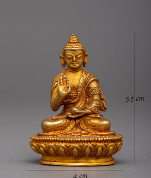 Machine-Made Copper Amoghasiddhi Buddha Statue | Symbolizing Spiritual Attainment