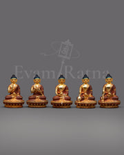 Five Buddha Statue | Aksobhya, Amitabha, Amoghasiddhi, Ratnasaṃbhava, Vairocana