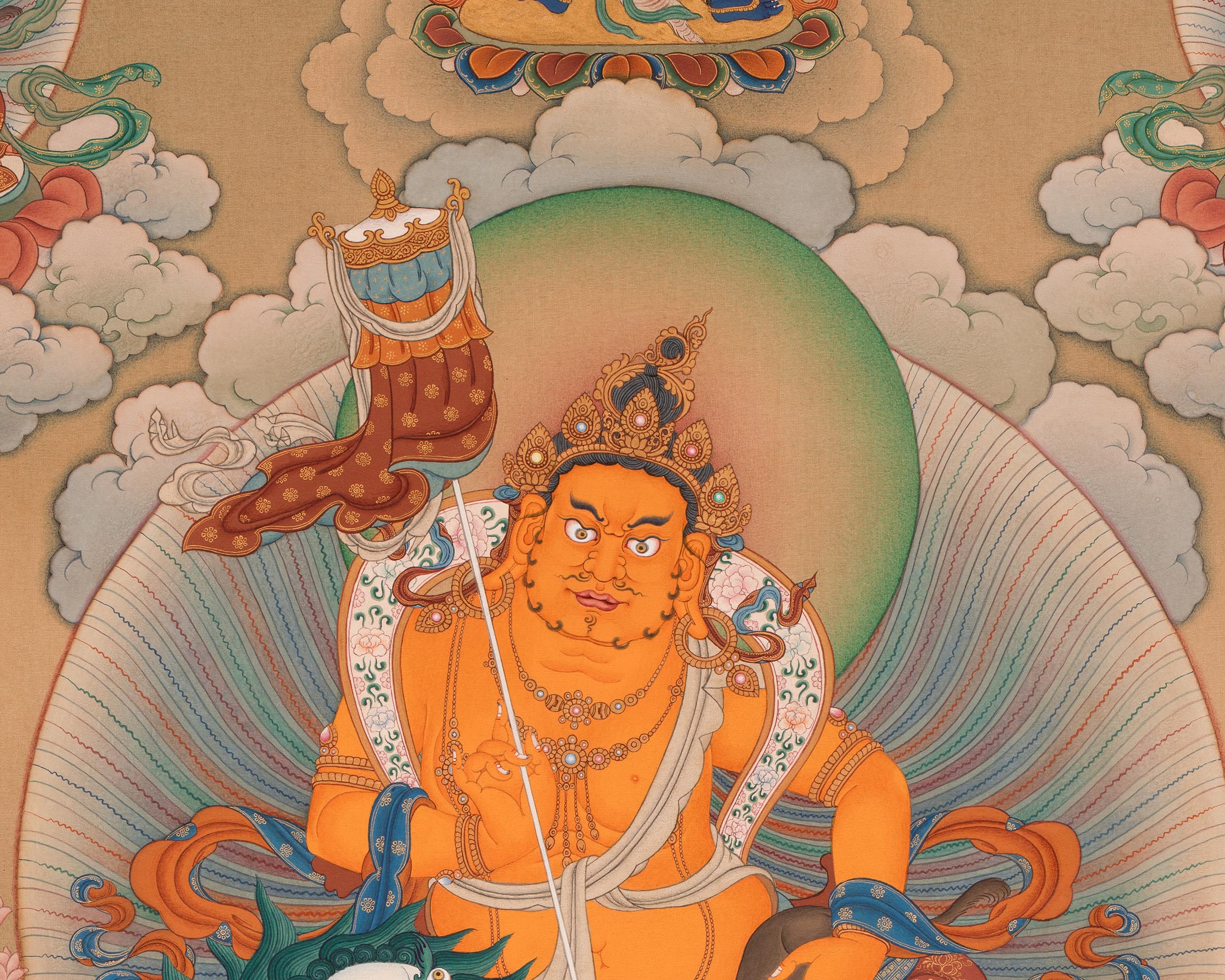 5 Dzambhala | The Buddha of Wealth Thangka Print | High Quality Giclee