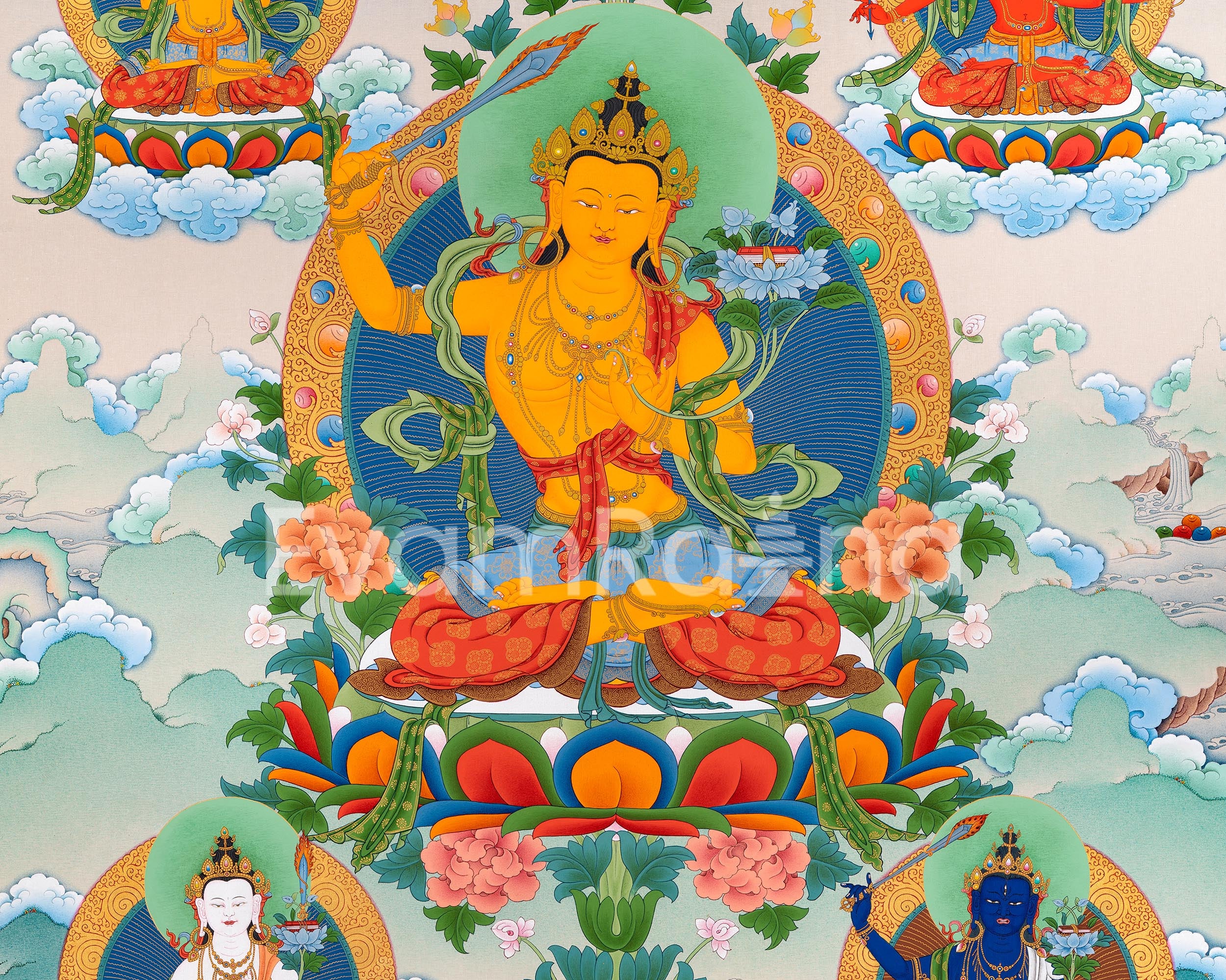5 Manjushri | Manifestations of the Divine Wisdom Buddha | Canvas Print