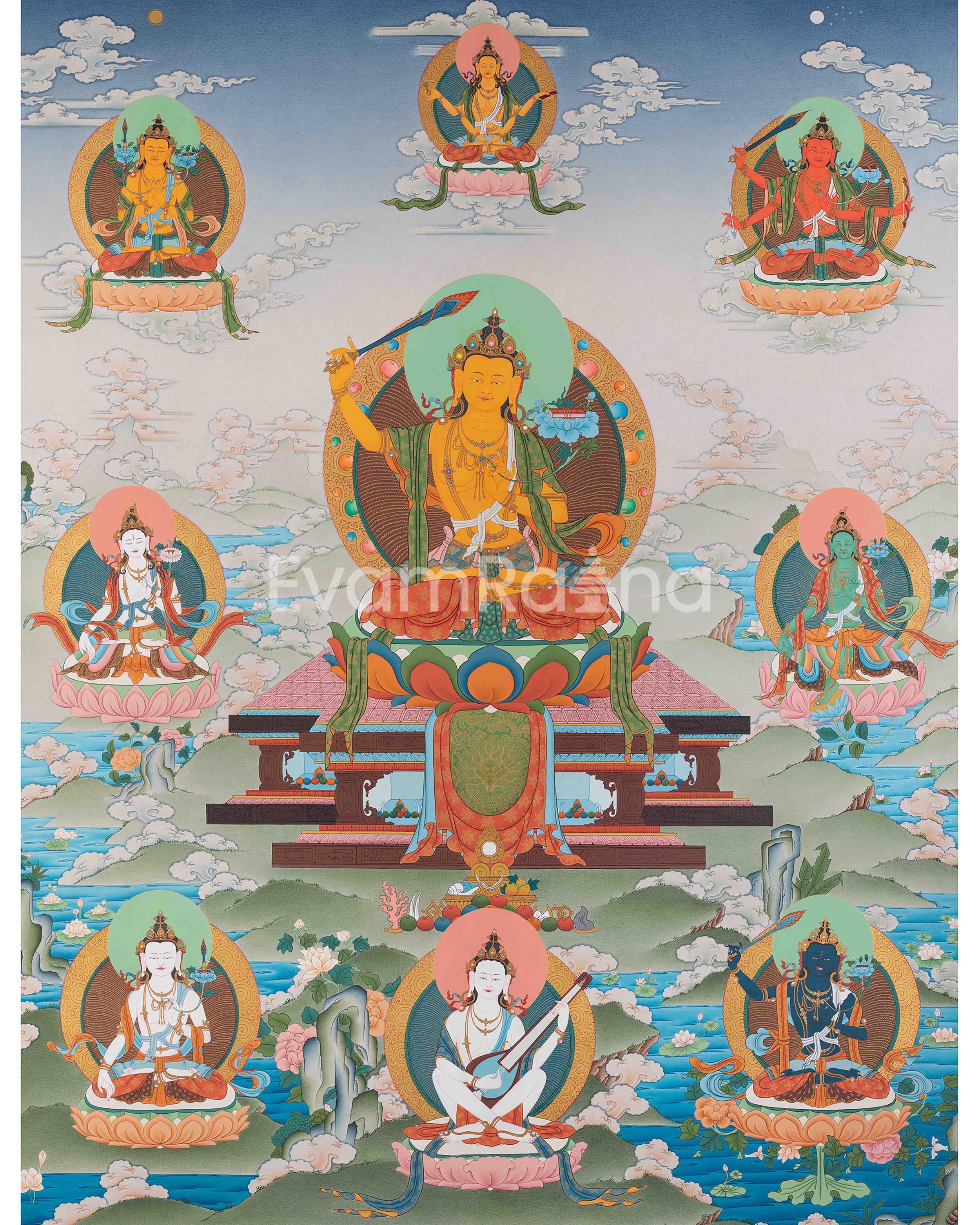 5 Manjushri & Prajna Paramita, Saraswati, White Tara