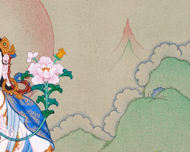 White Tara Thangka – The Compassionate Female Buddha