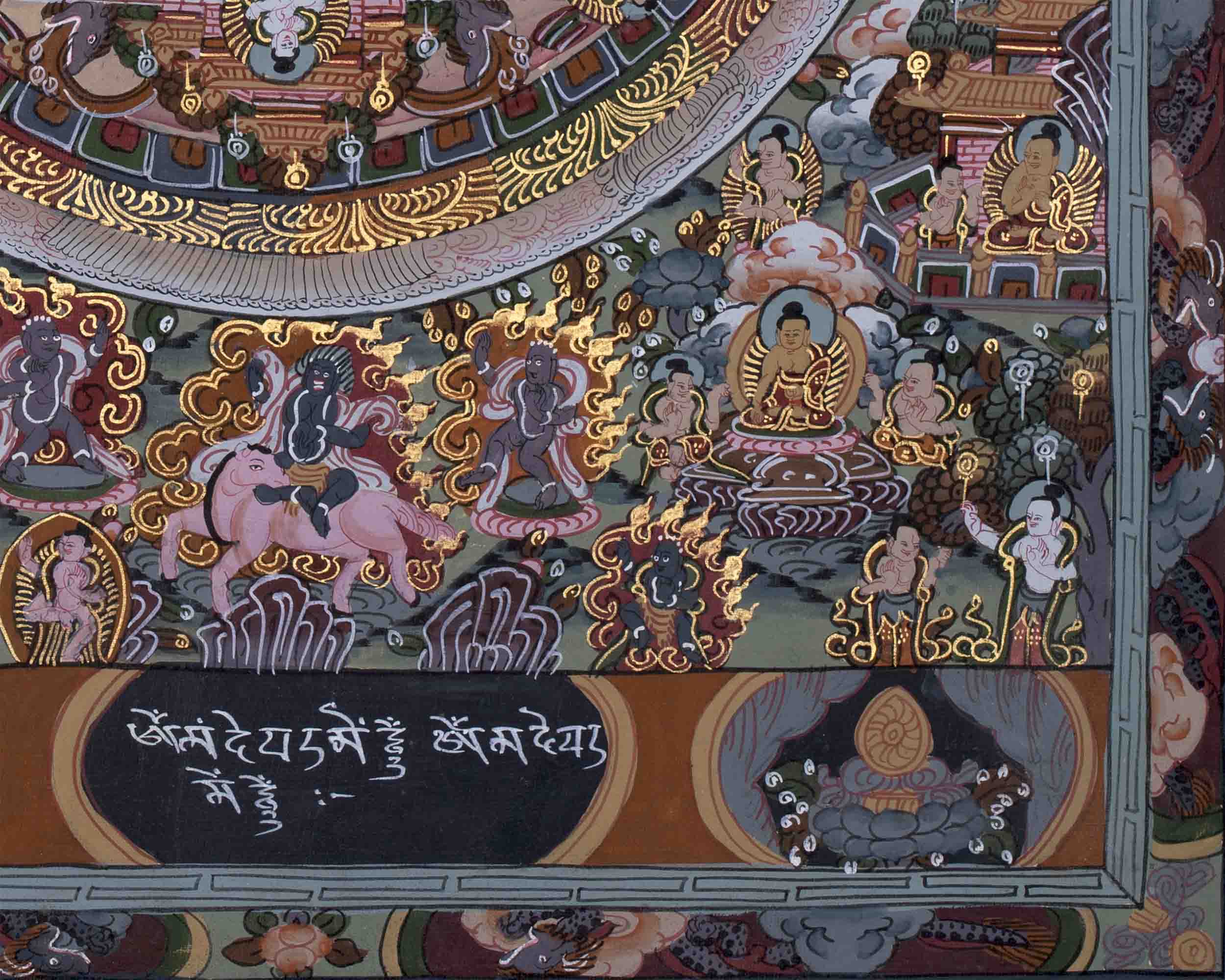 Hand painted Buddha Mandala | Tibetan Wall Decoration Painting