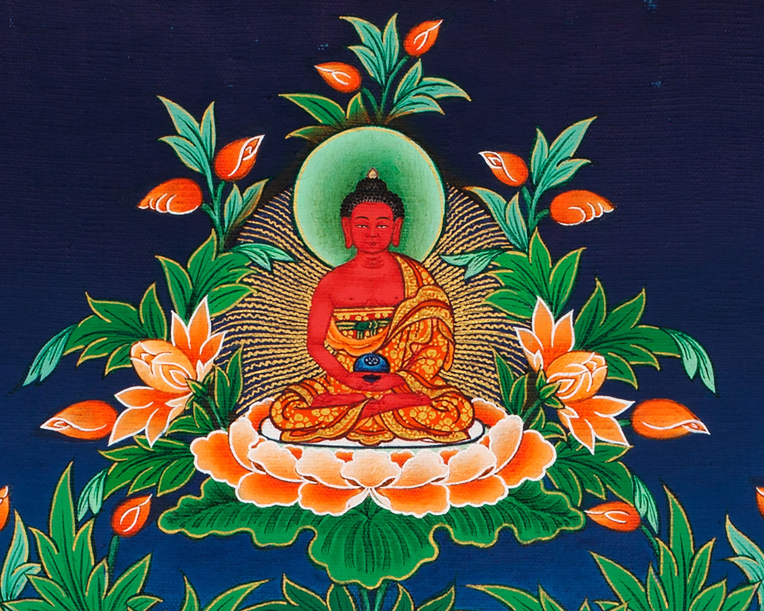 Buddhist Deity Manjushri Thangka | Sacred Buddhist Art of Wisdom and Compassion