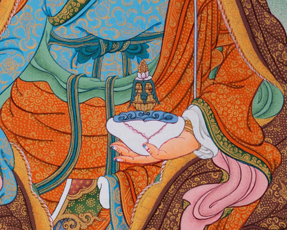 Guru Rinpoche Thangka with Mandarva and Yeshe Tsogyal | Amitabha Buddha