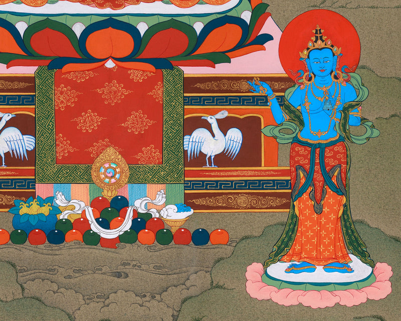 Buddha of Infinite Light, Amitabha Thangka - Chenresig and Vajrasattva Bodhisattvas