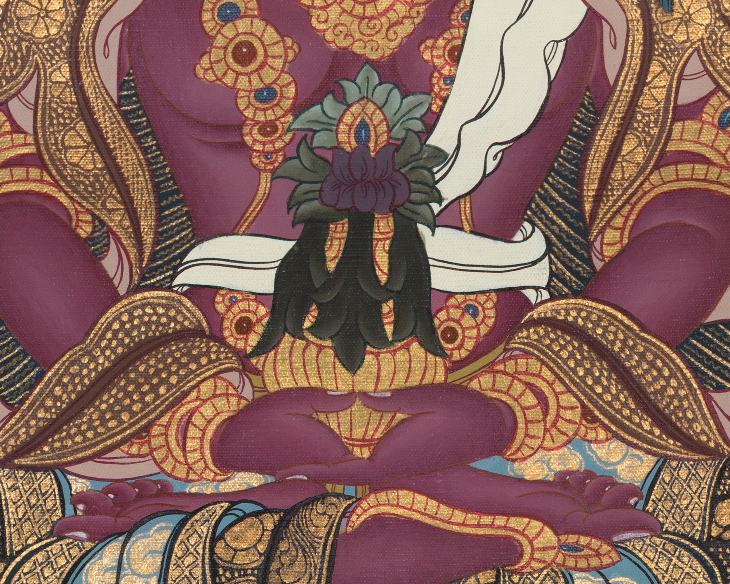 Amitayus Thangka Painting | Buddha of Infinite Life Wall Art