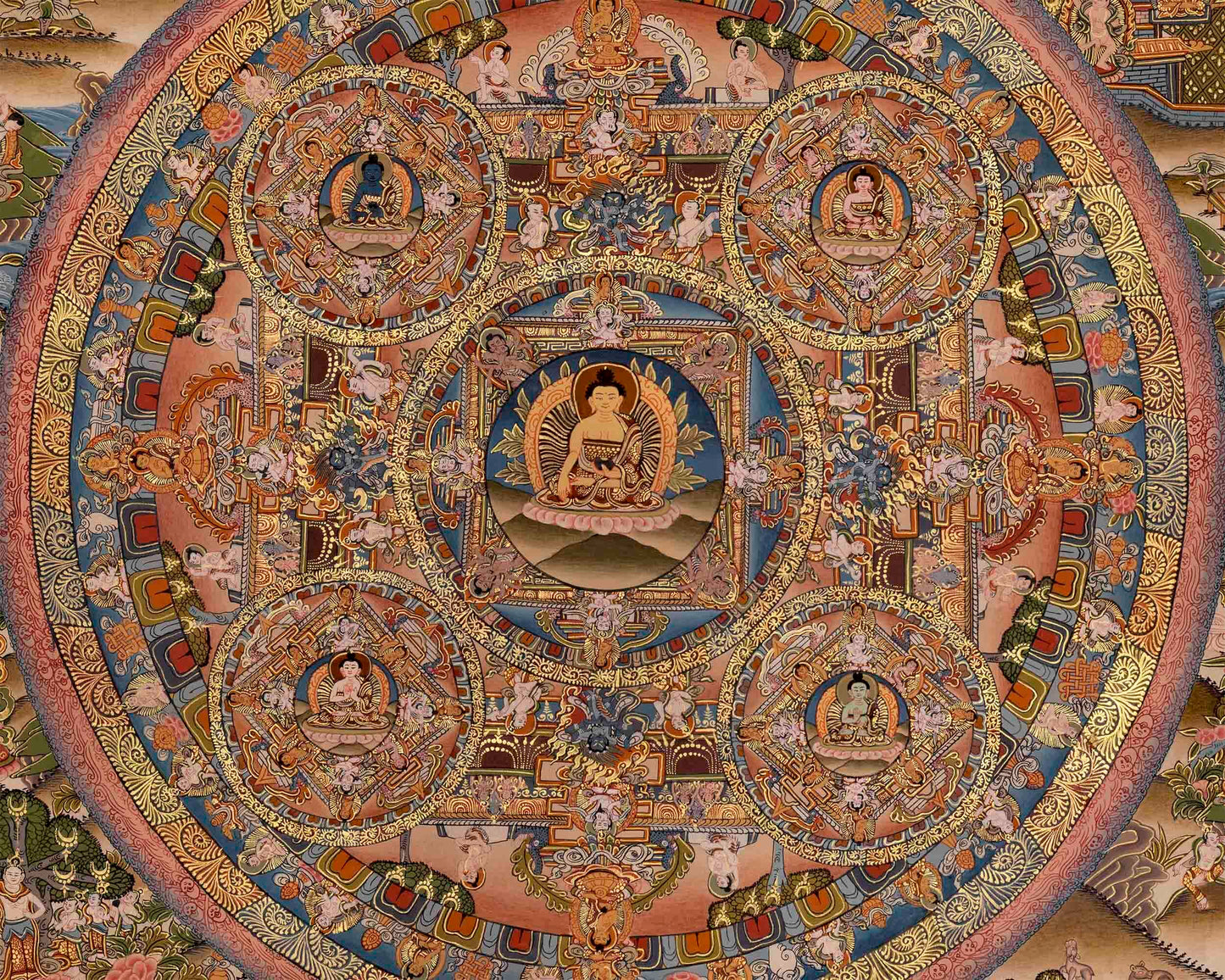 Beautiful Buddha Mandala Thangka | Sacred Wall Decor