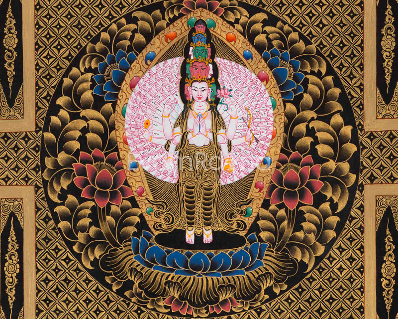 Avalokiteshvara Mandala Print For Practice Of Compassion | High Quality Giclee Print For Room Decor