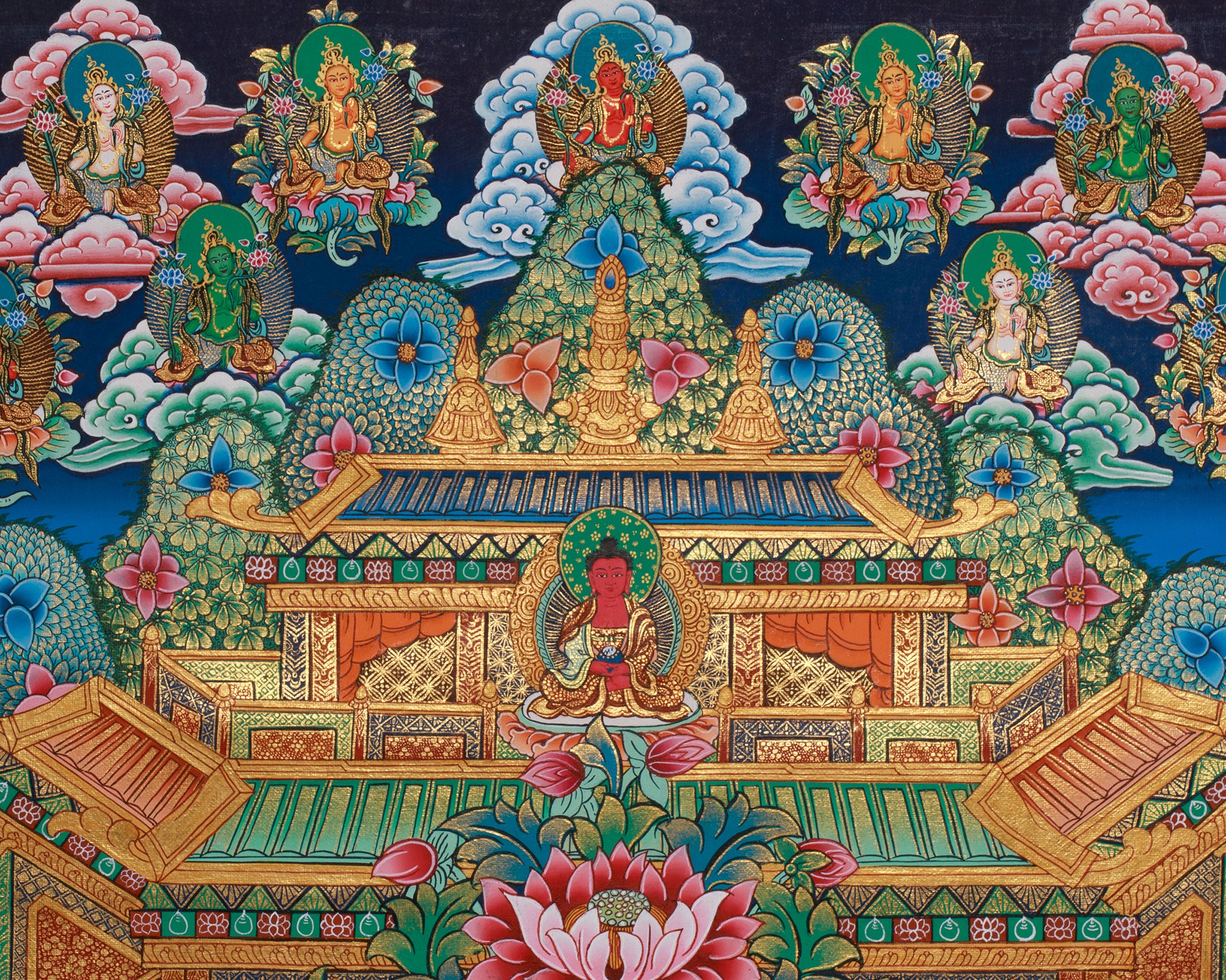 Turquoise Pure Land of Green Tara | Divine Realm of the Swift-Acting Bodhisattva of Compassion & Protection