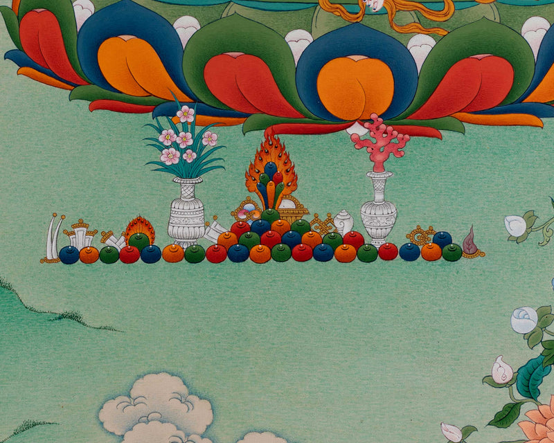 Chenresig with Amitabha Thangka, Exclusive Art