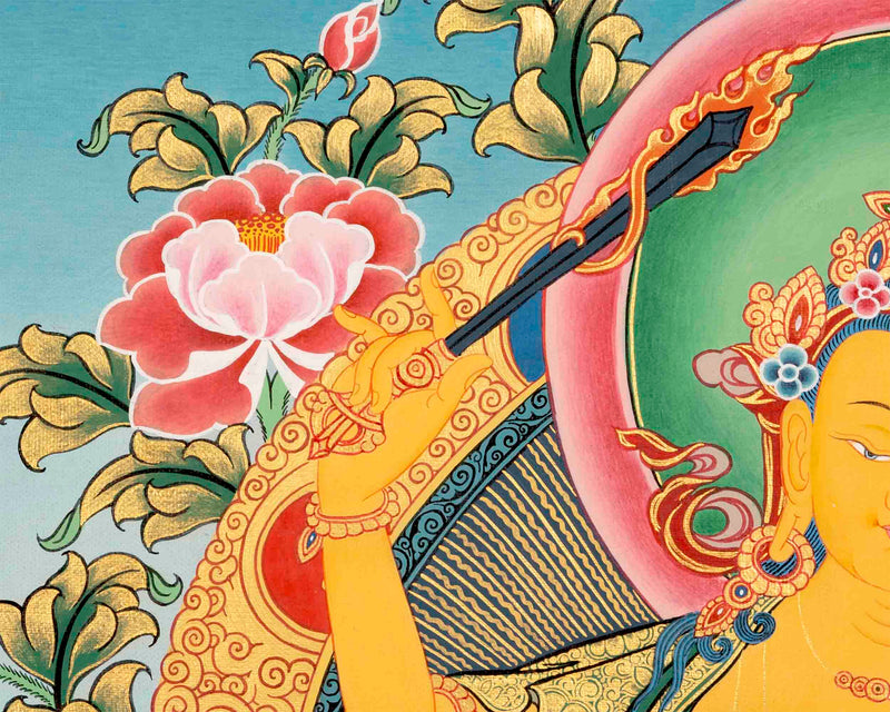 Hand Painted Manjushree Bodhisattva Thangka | Traditional Buddhist Art