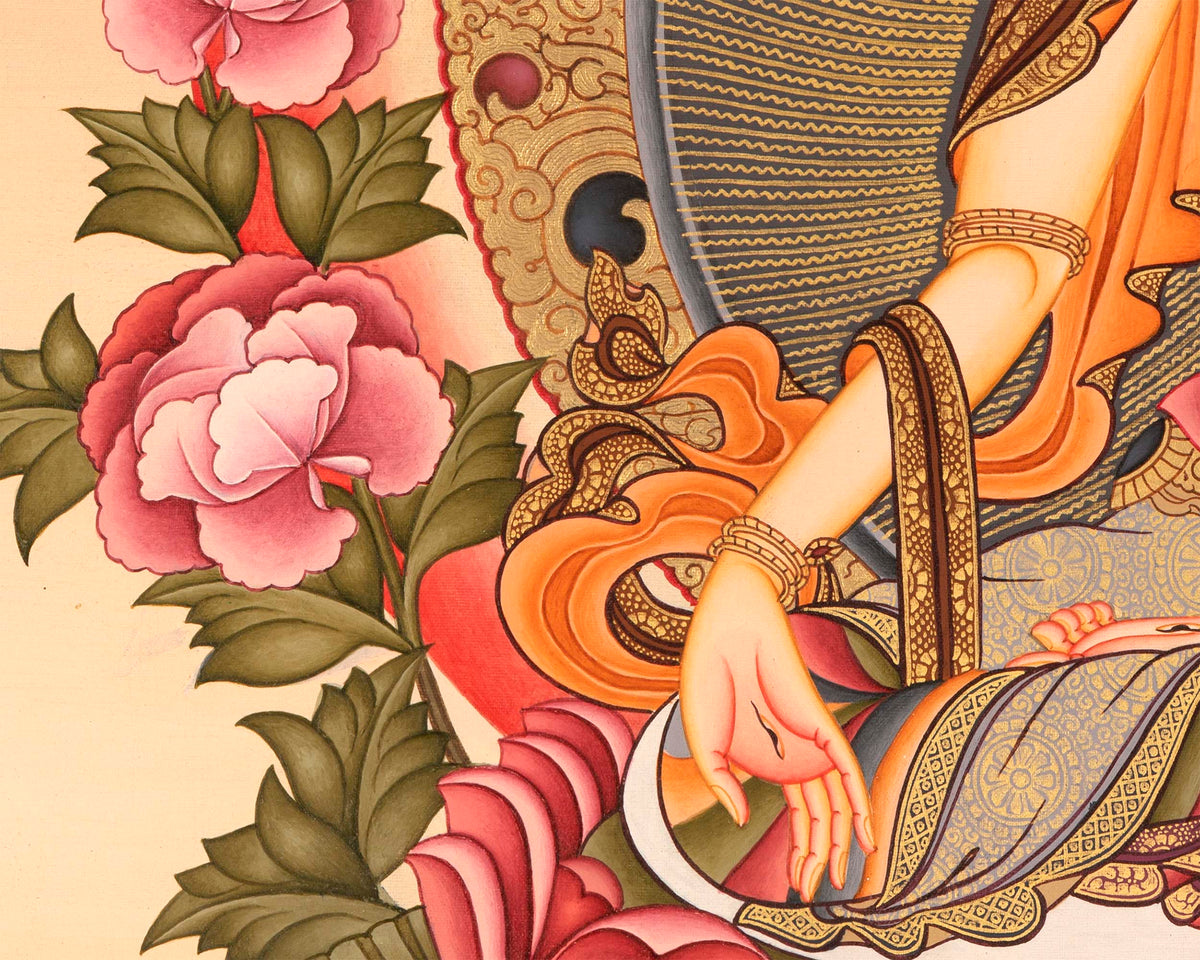 White Tara Painting | Traditional Religious Wall Decor