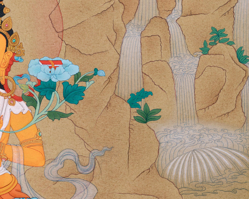 Manjushri Art | Himalayan Bodhisattva Thangka | Spiritual Wisdom and Enlightenment