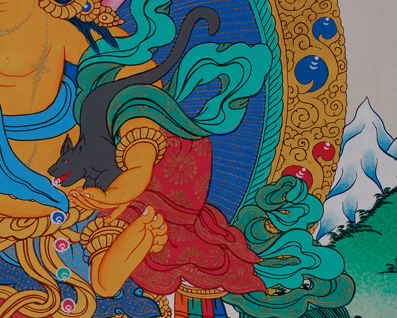 Wealth Deity Dzambhala And Namtose Thangka | Lord Kubera | Hand-Painted Tibetan Arts