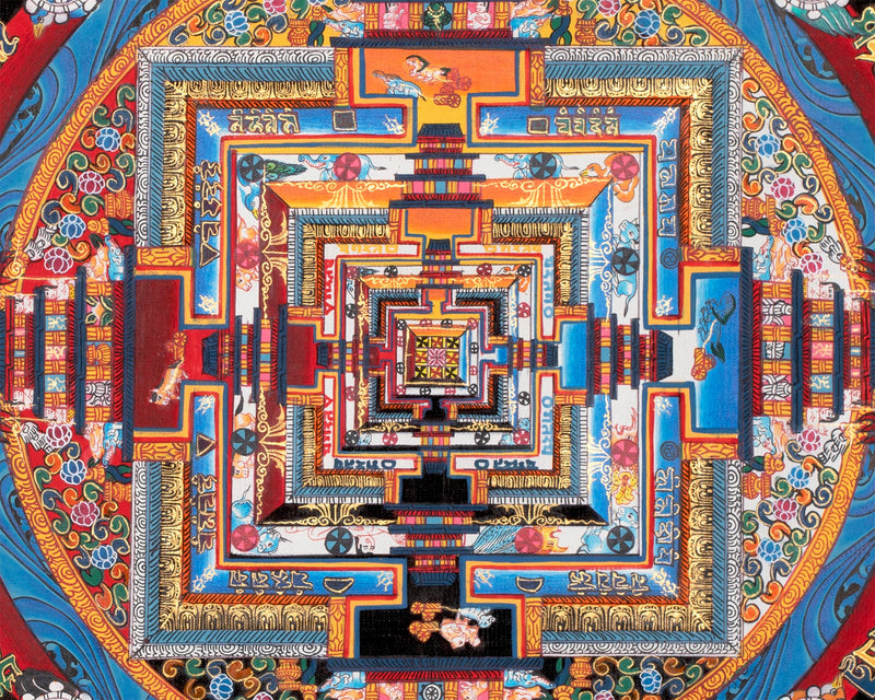 Religious Kalchakra Mandala | Thangka Art From Nepal | Wall Decors