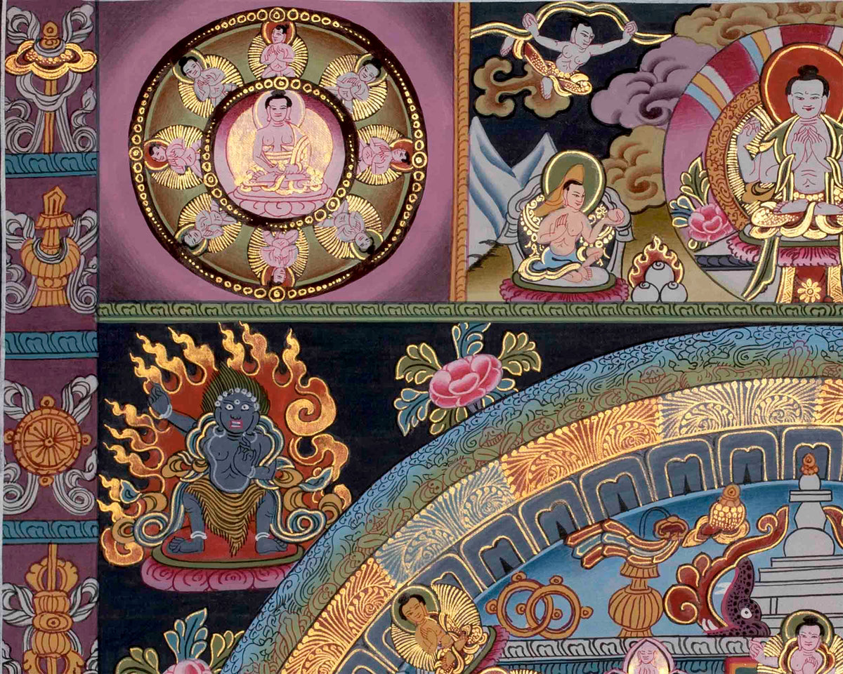 Original Hand painted Buddha Mandala | Tibetan Wall Decoration Painting