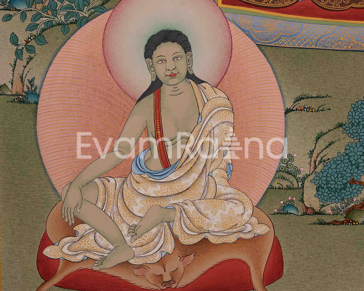 Guru Marpa, Milarepa, and Je Tsongkhapa Thangka | Tibetan Buddhist Masters Artwork