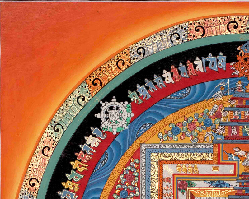 Hand Painted Kalachakra Mandala Thangka | Traditional Thangka Art