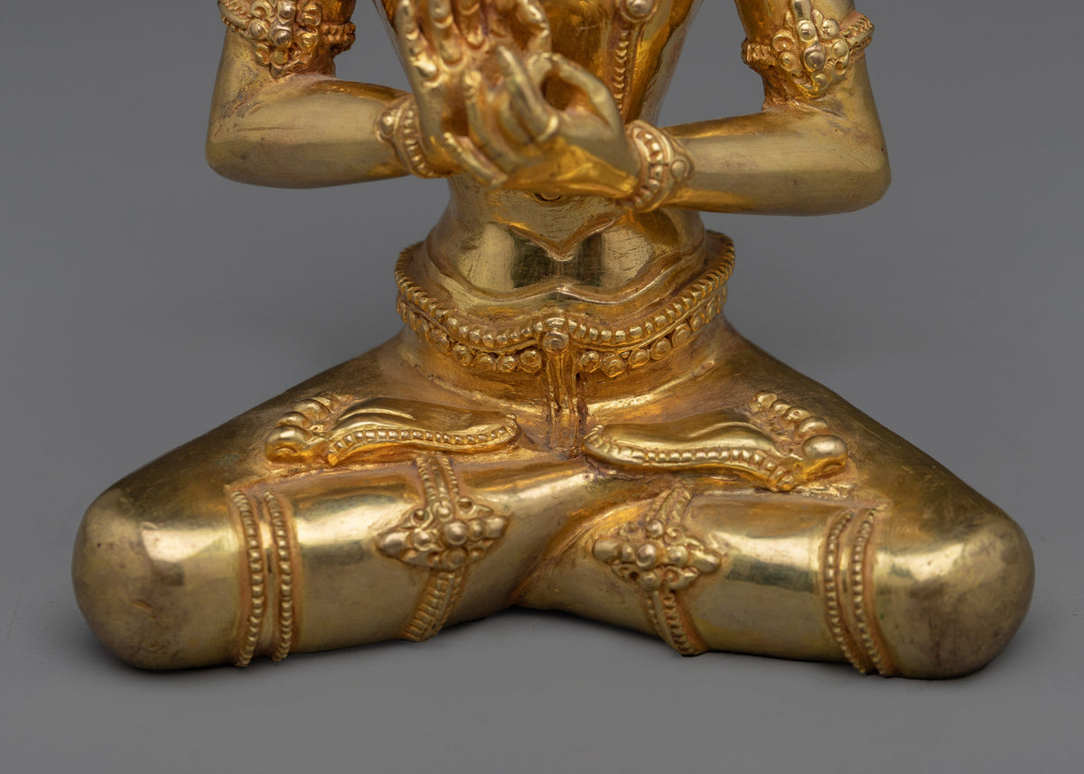Golden Cosmic Buddha Vairocana Statue |  Buddhist Spiritual Artwork