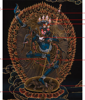 Dharma Protector Simhamukha Thangka | Wrathful Dakini | Nakthang Style