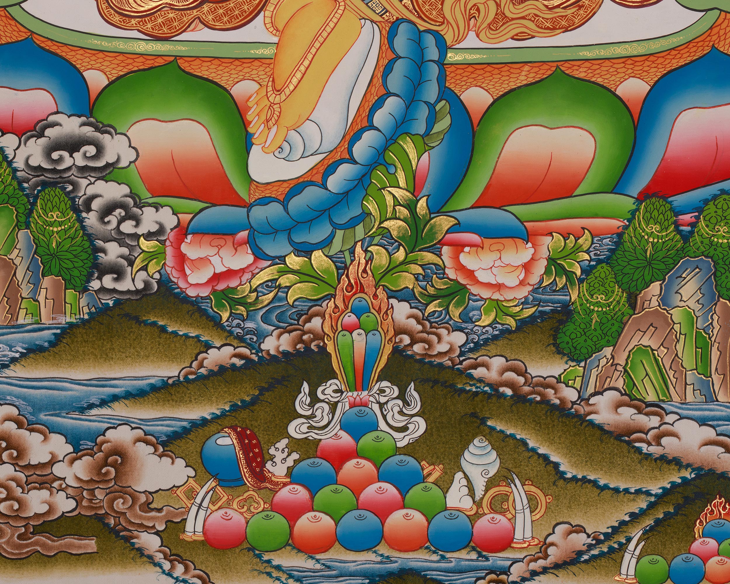 Dzambhala Buddhist Deity Thangka | Guardian of Prosperity