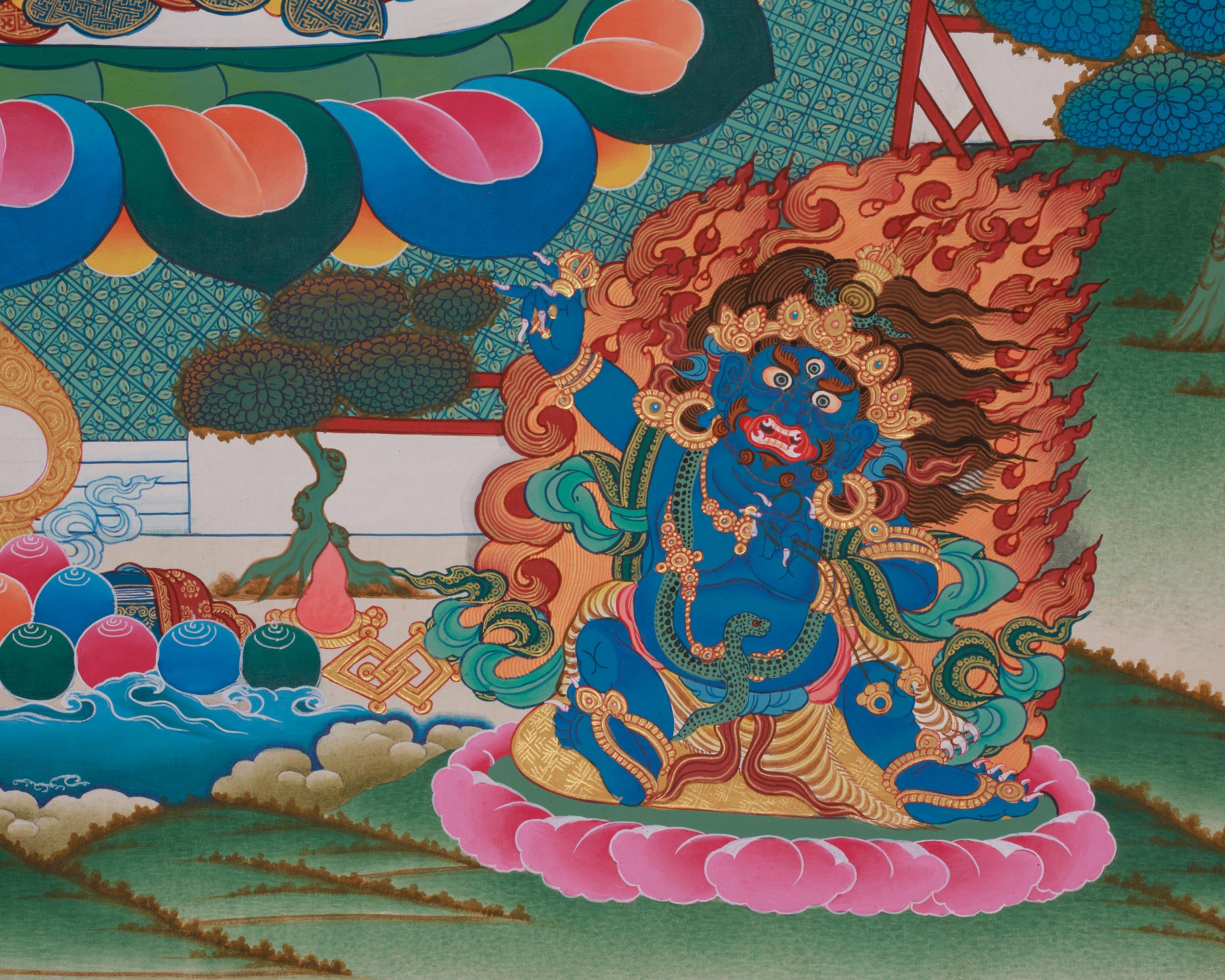 Tibetan Deity Manjushri Thangka | Wisdom, Clarity and Enlightened Mind