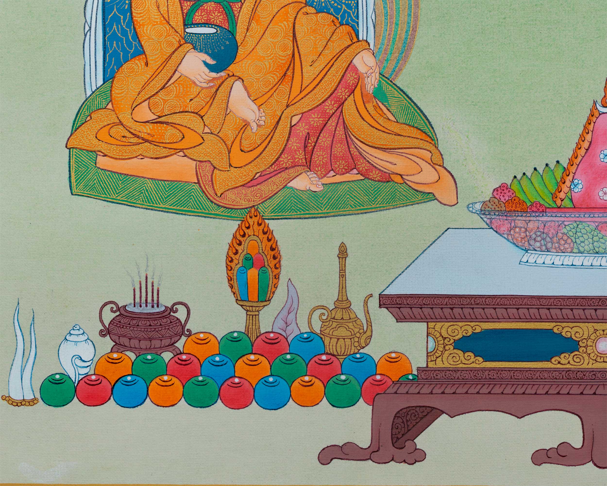 Thangka Print Of The Great Teacher | Guru Rinpoche Digital Print | Guru Padmasambhava For Meditation