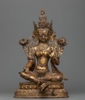 green tara antique-statue