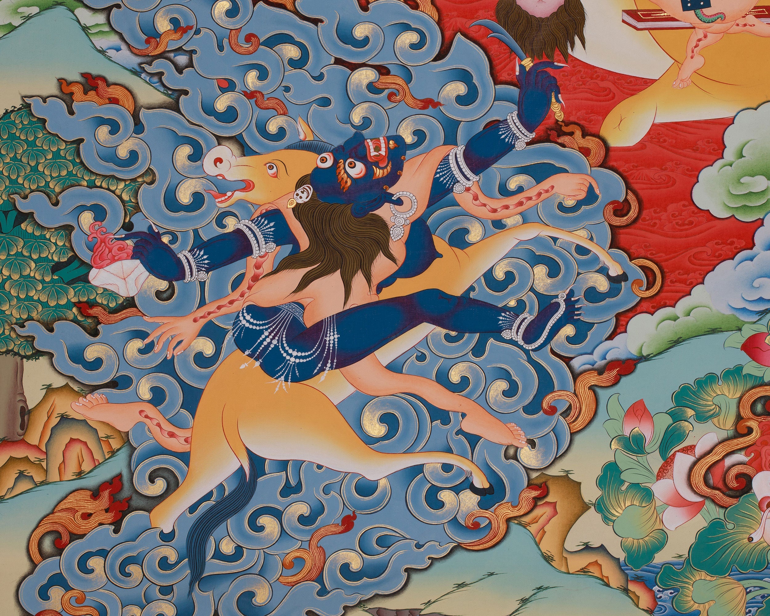 Palden Lhamo Spiritual Thangka | Guardian of Sacred Wisdom