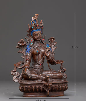 Handmade Mother Green Tara (Shyama Tara) Statue