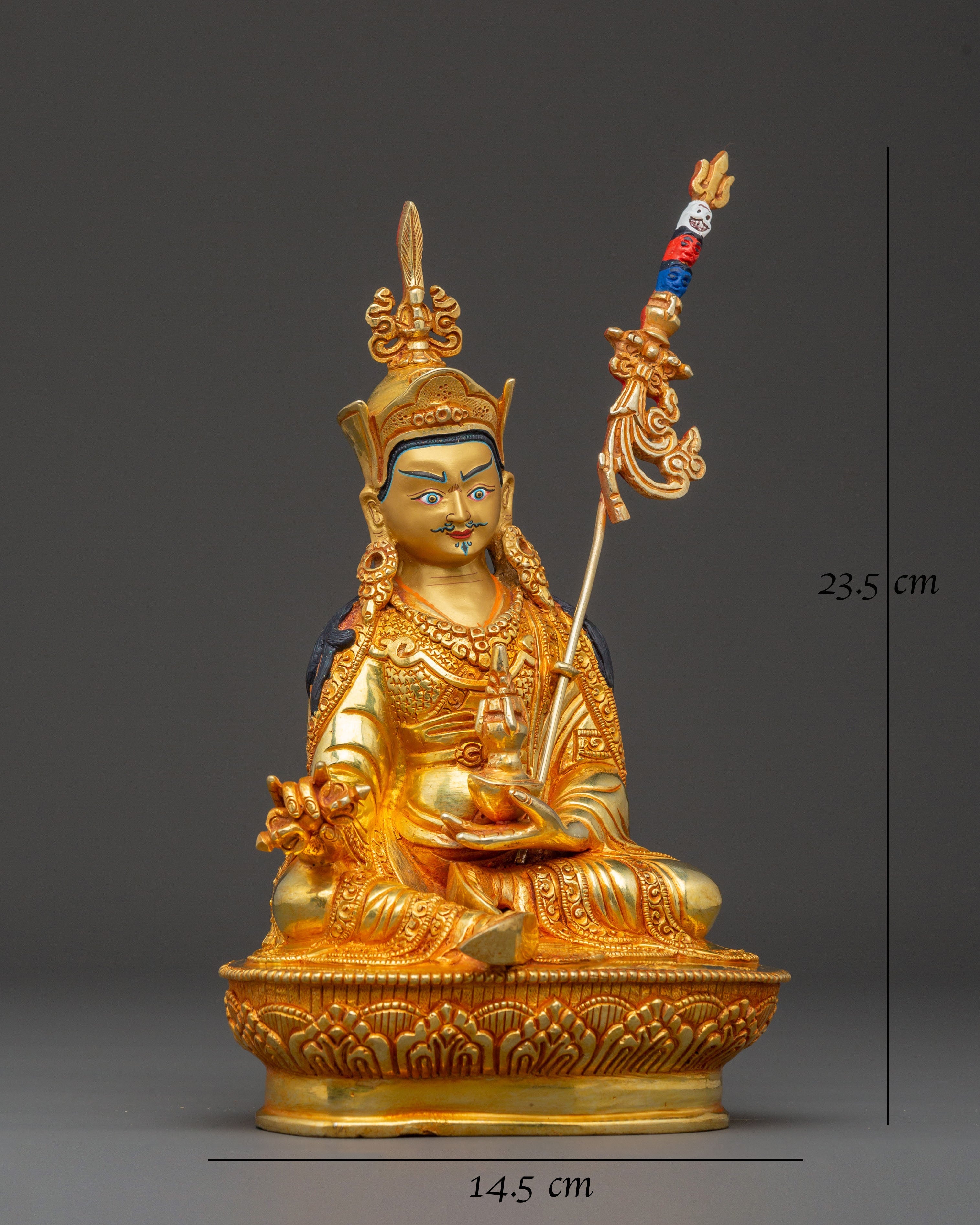 Golden Guru Rinpoche Spiritual Statue – Handcrafted Perfection