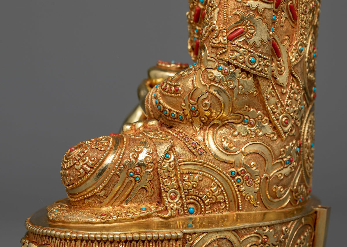 Shakyamuni Buddha Spiritual Sculpture | Beacon of Enlightenment | 24K Gold-Gilded Art