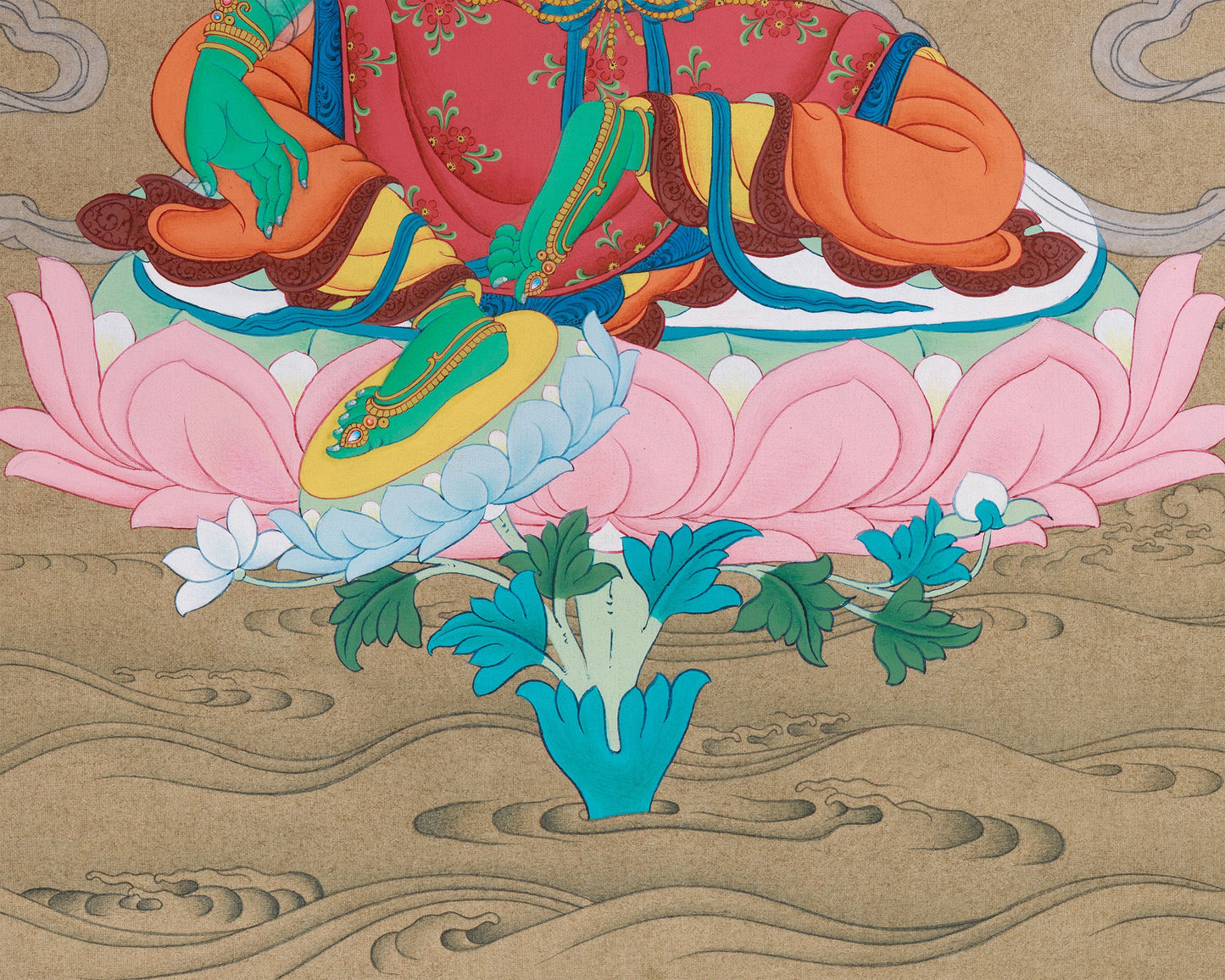 Green Tara Tibetan Thangka | Buddhist Artwork of Goddess Tara