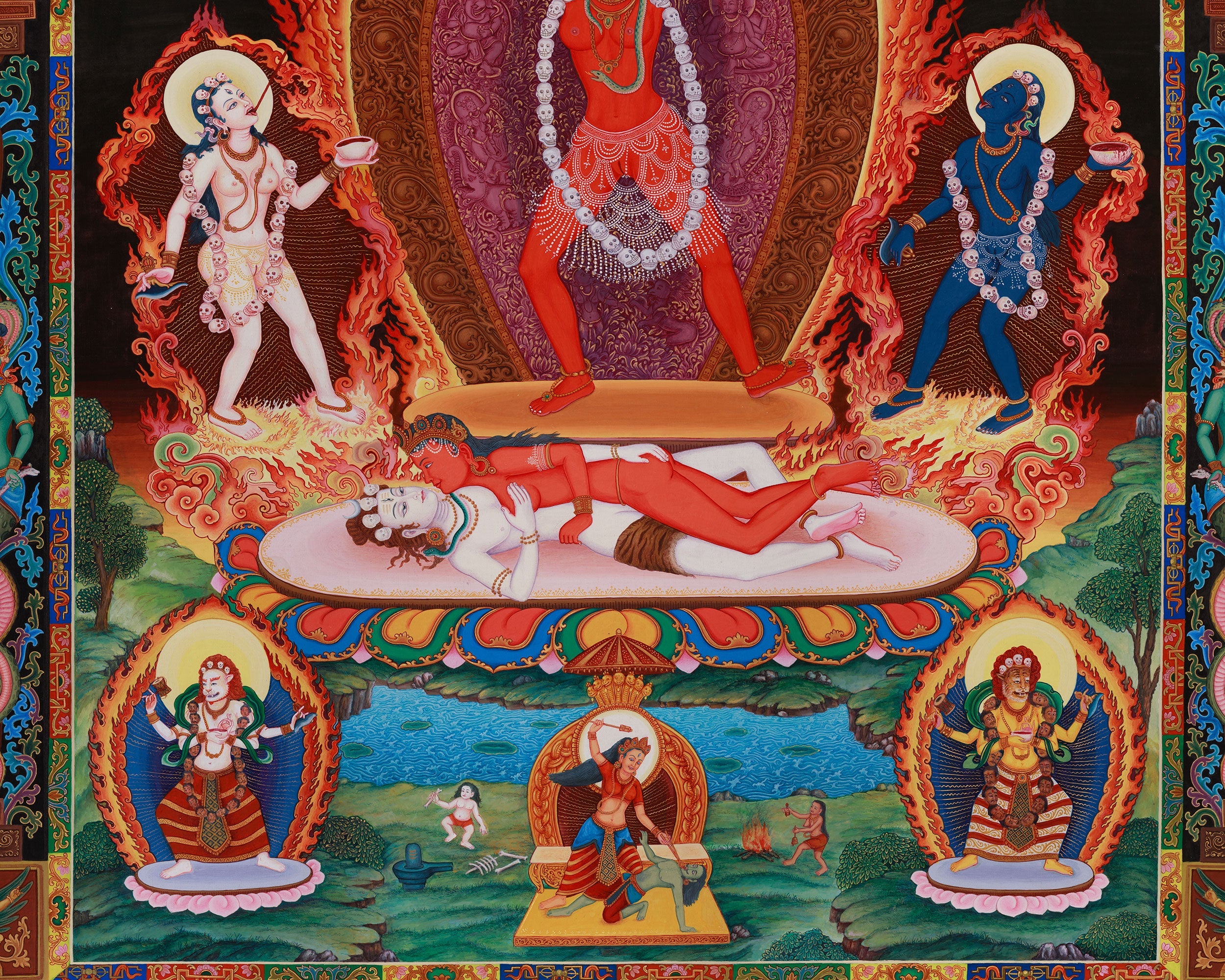 Chinnamasta Devi Thangka | Tantric Goddess of Self-Sacrifice