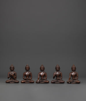 oxidized copper Buddha set