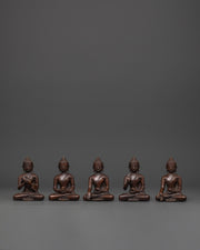 oxidized copper Buddha set