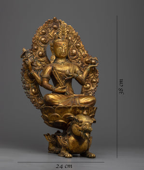 Wangchok Terwai Drolma Vintage Statue | Himalayan Antique Tara "Dolma" Sculpture