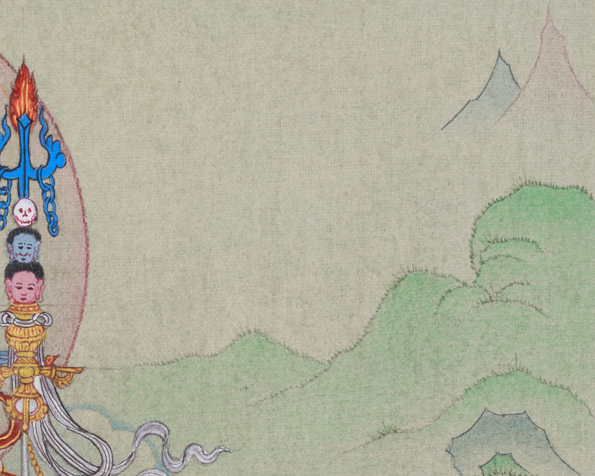 Sacred Guru Rinpoche with Consort - Mandarva and Yeshe Tsogyal