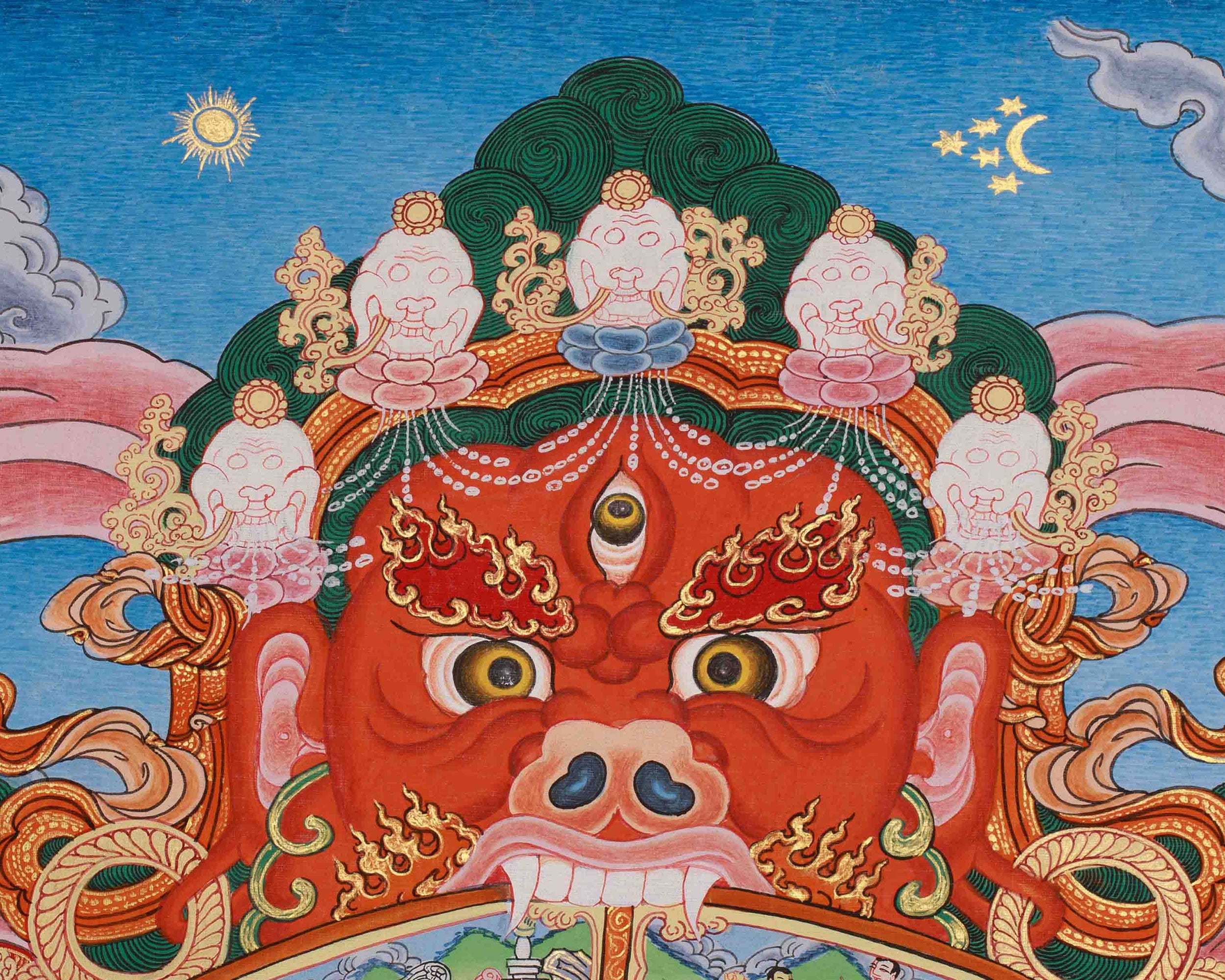 Tibetan Wheel of Life Art | Buddhist Samsara Wall Decor | Bhavachakra Thangka